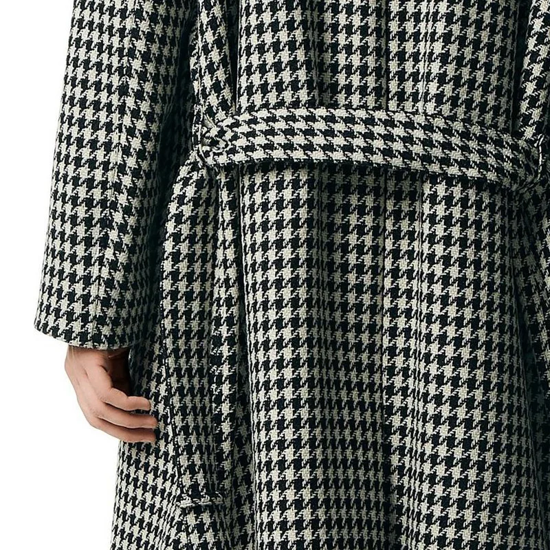 Мужское шерстяное пальто в клетку Balmarken Qianniao-высококачественное длинное