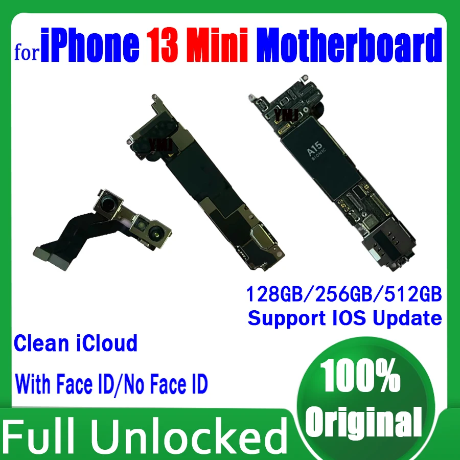 

Free iCloud For iPhone 13 Mini Motherboard With/ Without Face ID for iphone 13mini Mainboard Original Unlocked Plate Logic Board