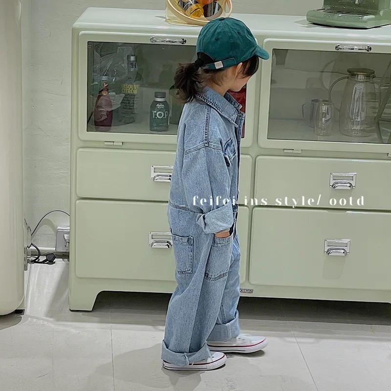 Детская одежда Новинка Весна 2020 детский джинсовый брючный комбинезон тонкий