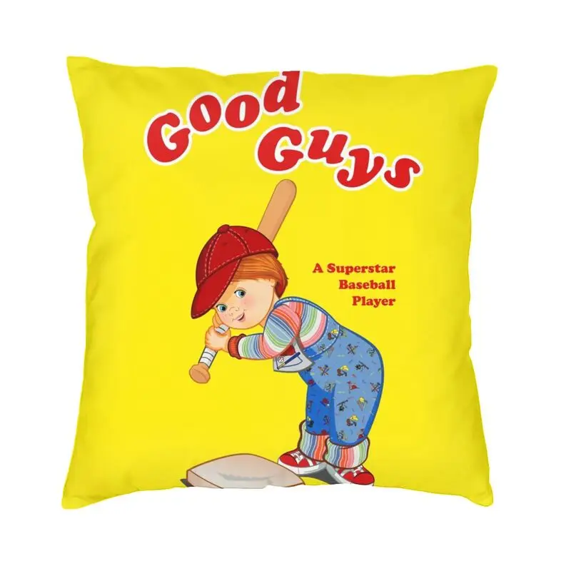 

Good Guys Baseball Player Pillow Cover Home Decorative Child's Play Chucky Cushions Throw Pillow for Living Room Printing