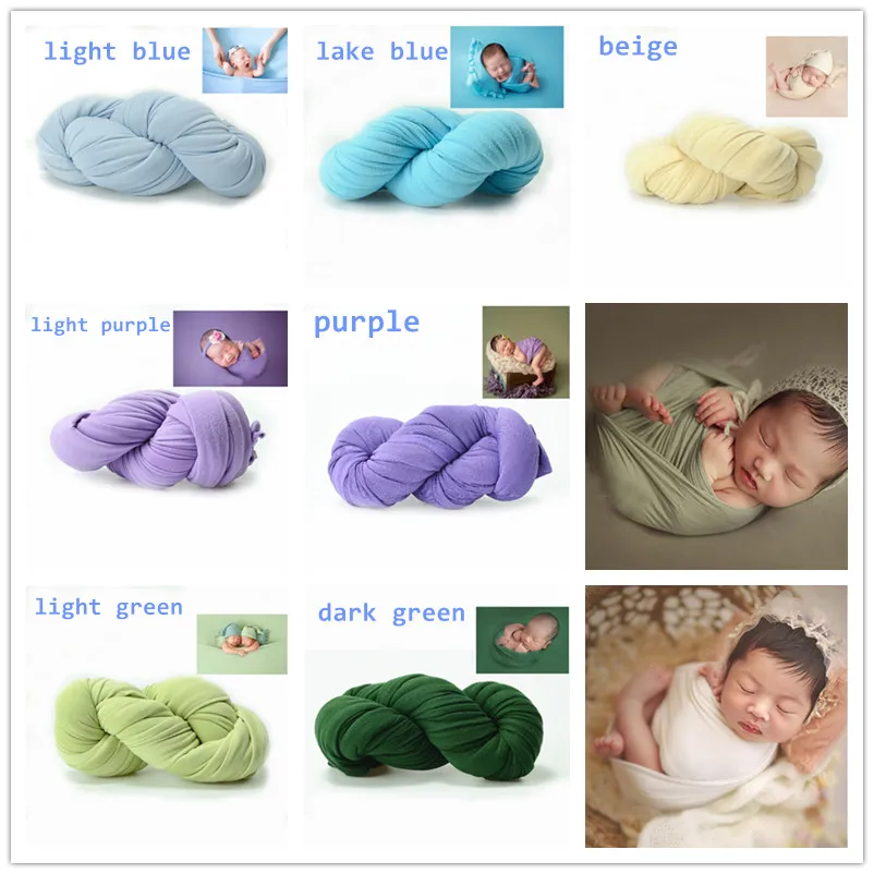 Newborn Photography Props Blanket Photo Shoot Backdrop Blanket Wrap Swaddling Milk Napped Cotton Stretchable Wraps