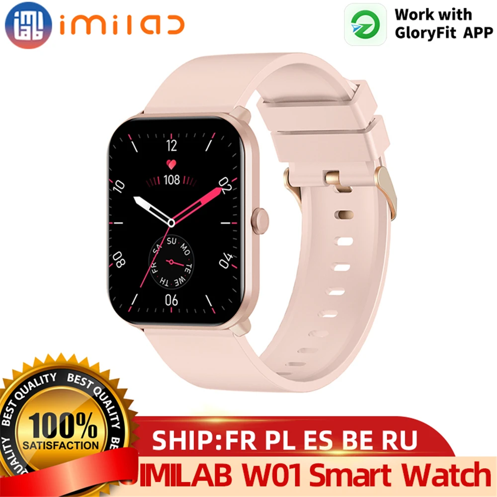 Best IMILAB reloj inteligente W01 para hombre y mujer, accesorio de pulsera deportivo resistente al agua con pantalla HD de 1,69 pulgadas, Bluetooth, podómetro, Monitor de ritmo cardíaco y sueño, SpO2