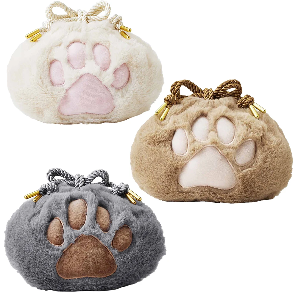 

Косметичка в виде кошачьей лапы, милые плюшевые сумки для туалетных принадлежностей, косметичка на шнурке, портативный креативный Повседне...