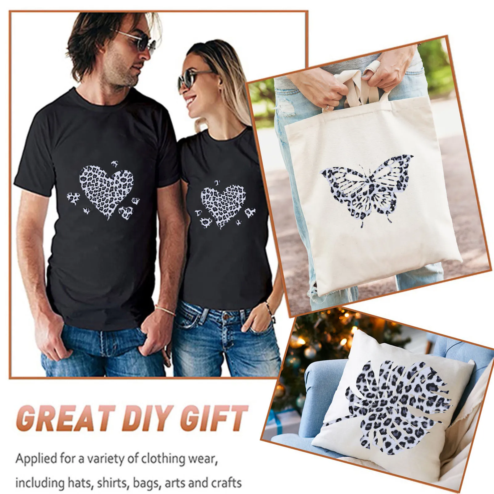 5 шт. переводная виниловая клейкая пленка с леопардовым принтом |