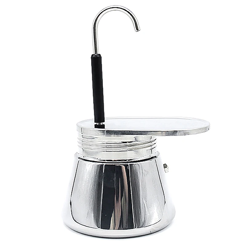 

Котелок Moka объемом 50 мл, однотрубочный ситечко из нержавеющей стали для пищевых продуктов, не скользит, утолщенный, широко используется в кофейных машинах