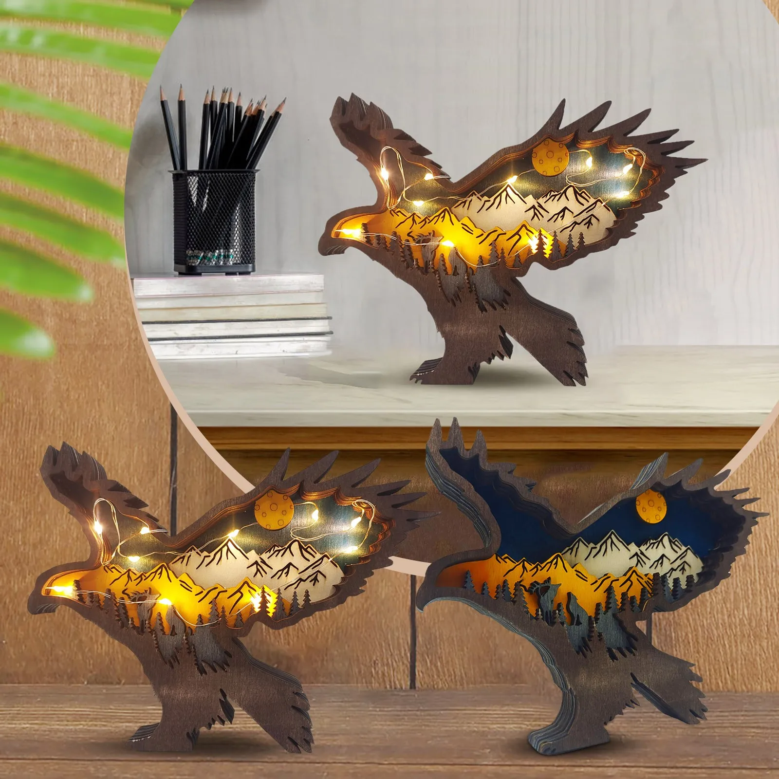 Ортопедические украшения из бокса без орнаментов креативные Деревянные лошади с