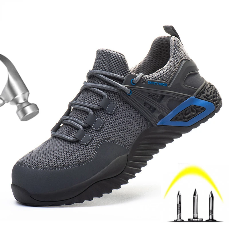 

Indestructible Ryder Shoes Men Work Shoes Steel Toe Air Work Anti-Puncture Safety Boots Anti-Slip Light Breathable Sneakers