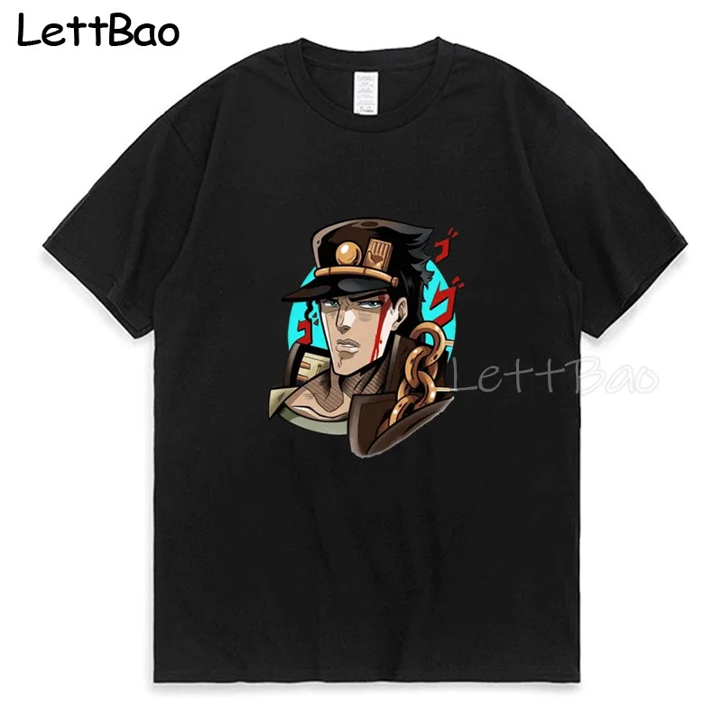 

JoJo's Adventure 2022 Men Hip Hop Streetwear T Shirt Harajuku T-Shirt Cotton Casual Tshirt Summer Short Sleeve Tops Tees Black