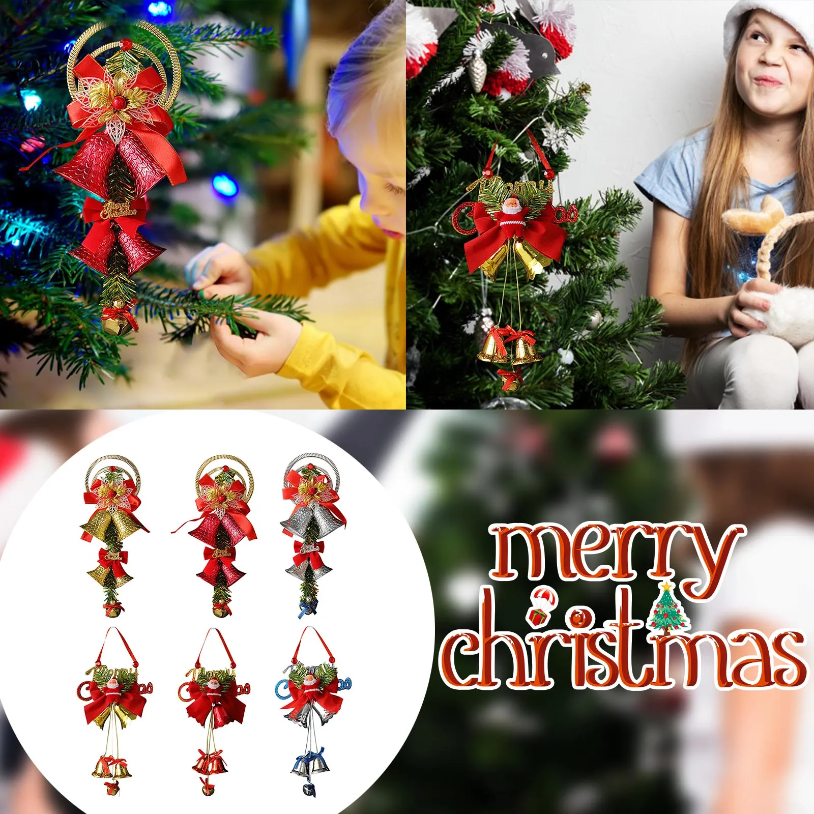 

Рождественские украшения, Подвесные Украшения для рождественской елки, двойной колокольчик, ошейники для торта, 10 гномов, рождественские у...