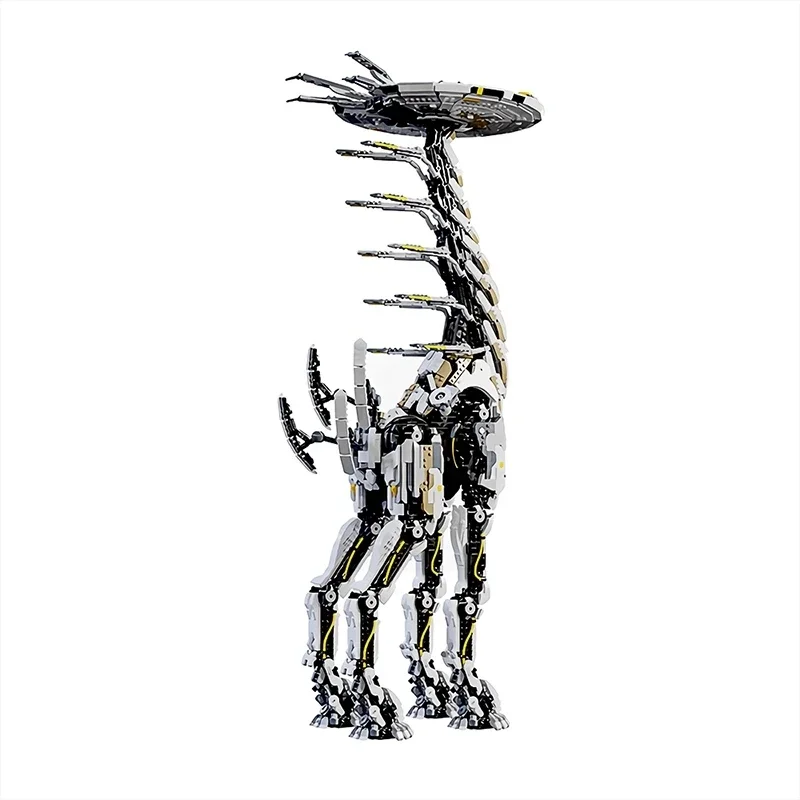 Фото Идеи Bricklink, игра Horizon, с длинным воротником, зверь, Tallneck Dawns Thunderjaw, зуб, механические строительные блоки монстра, детские игрушки, подарок №3