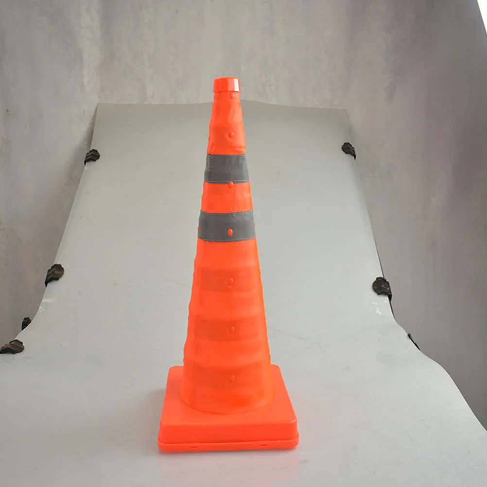 

2 Pcs Road Cone Multi-function Reflective Traffic Safety Collapsible Purpose Cones Parking Drivers Training