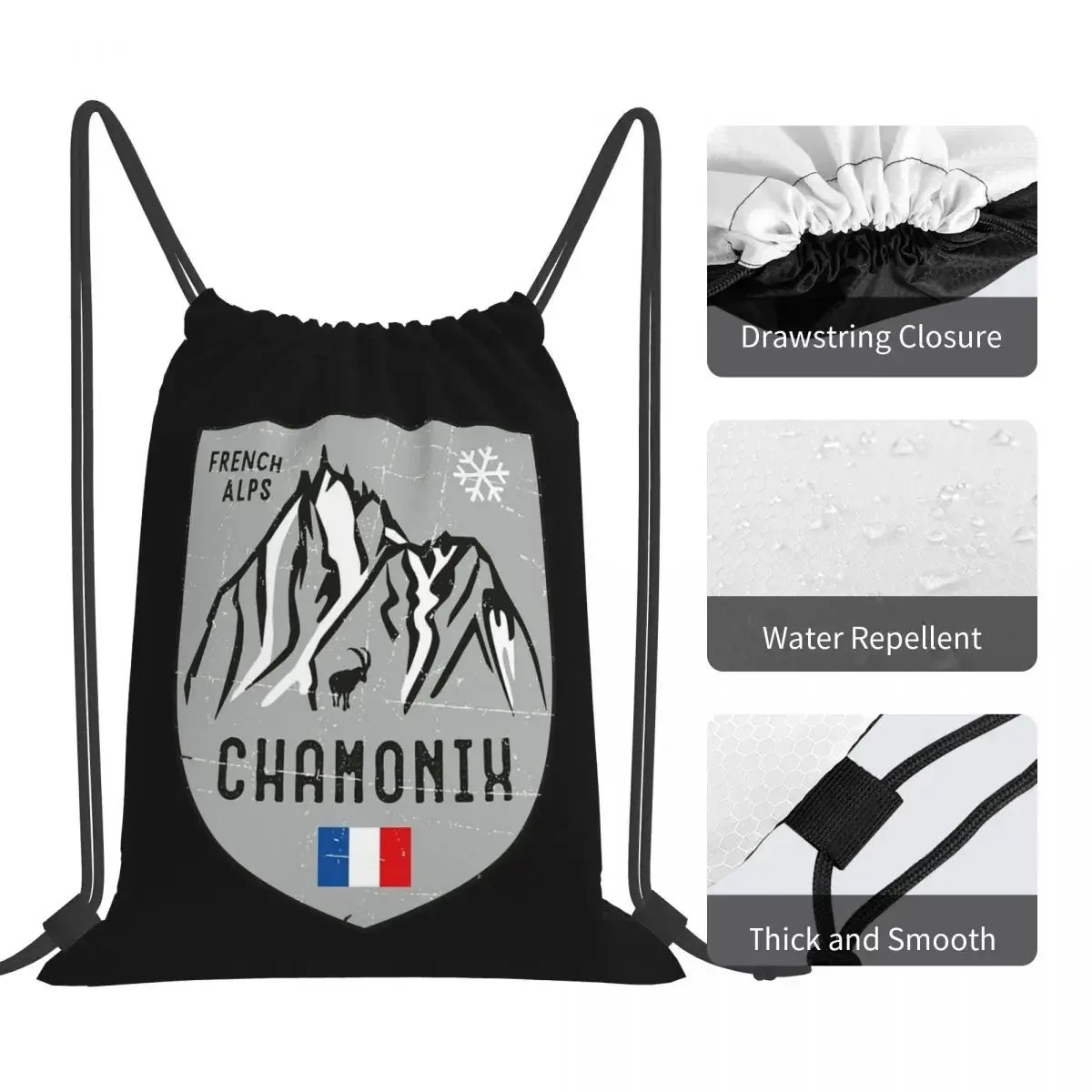 Рюкзаки Chamonix с эмблемой Франции спортивные сумки на шнурке карманами для