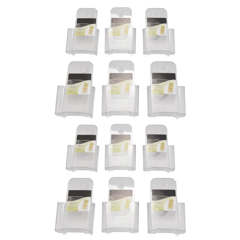 

12 Pack Premium Trifold 4 Inches Wide Brochure Holder, Plastic Brochure Holder Wall Mount Clear Countertop Organizer