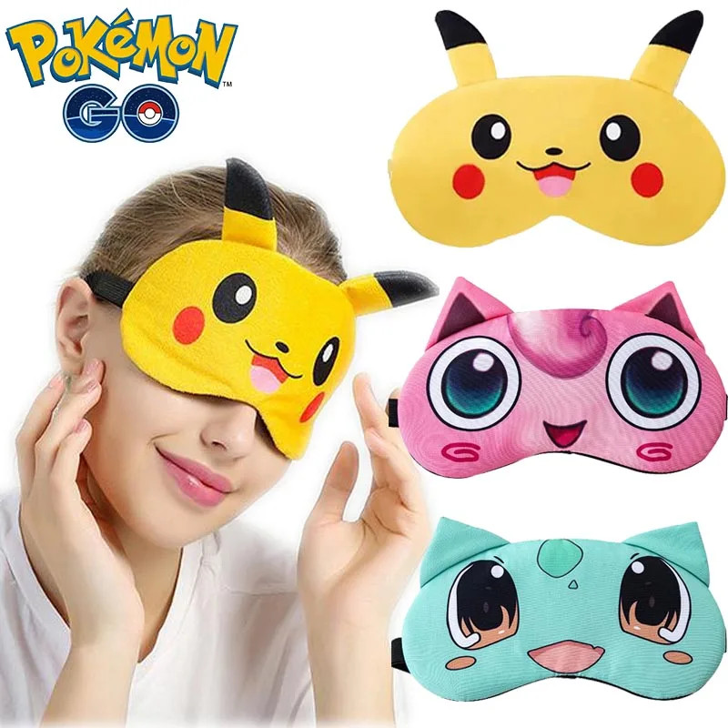 

Pokemon Sleeping Mask Cartoon Pikachu Jenny Turtle Funny Modeling Eyepatch Outdoor Travel Relax Cover Eyeshade Children Gifts