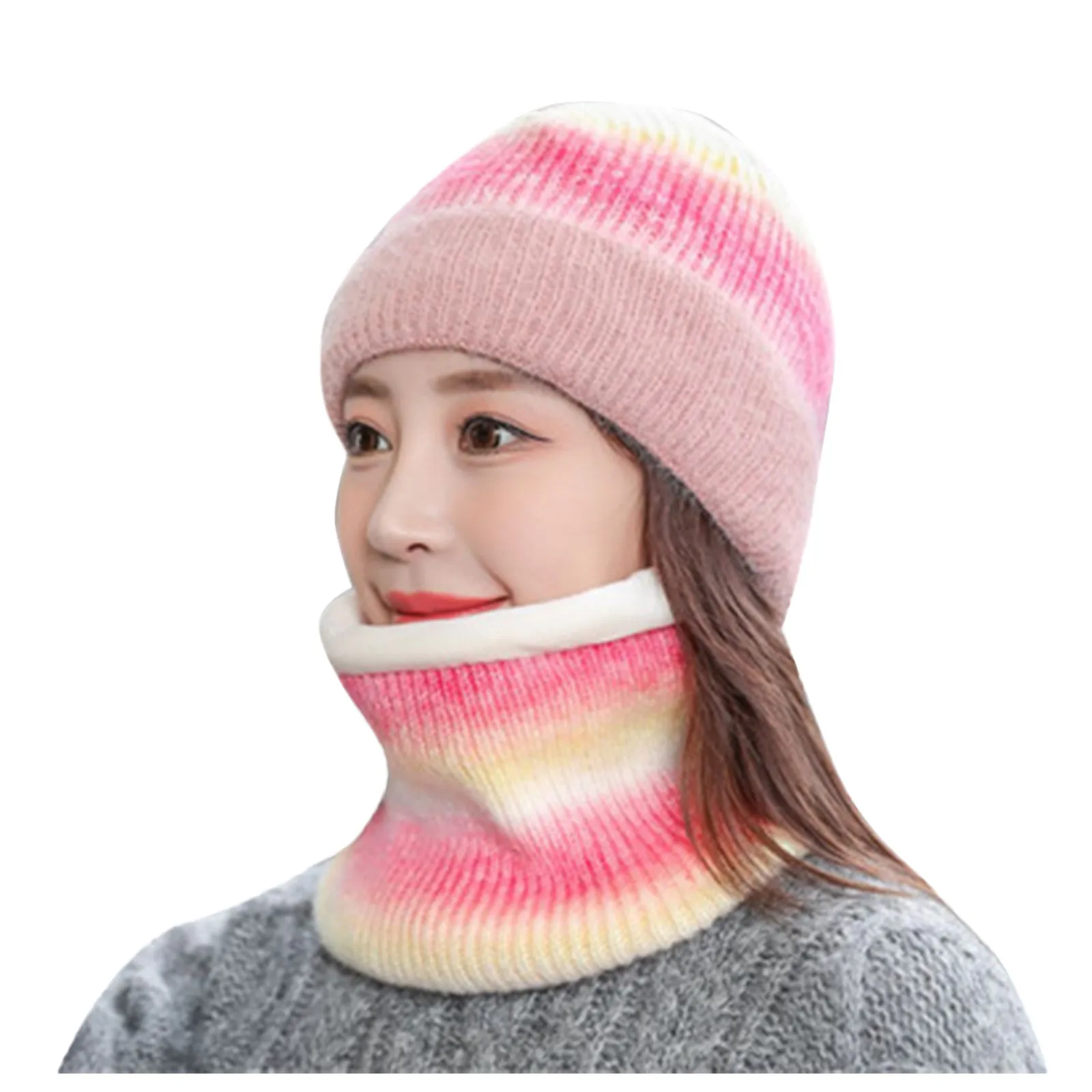 

Hat Warm Womens Winter Earmuffs Cycling Add Scarf Flocking Knitting Hat Thermal Baseball Caps Male Cheap Gorras Casual