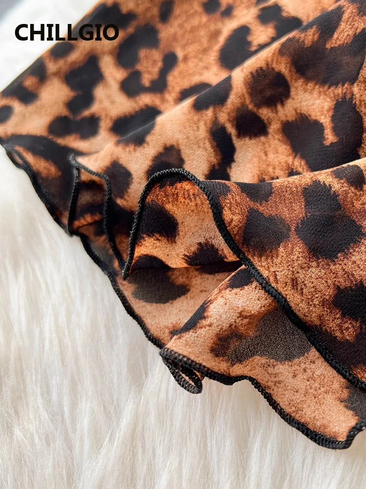 CHILLGIO женское сексуальное леопардовое платье на бретельках Летняя мини Пижама