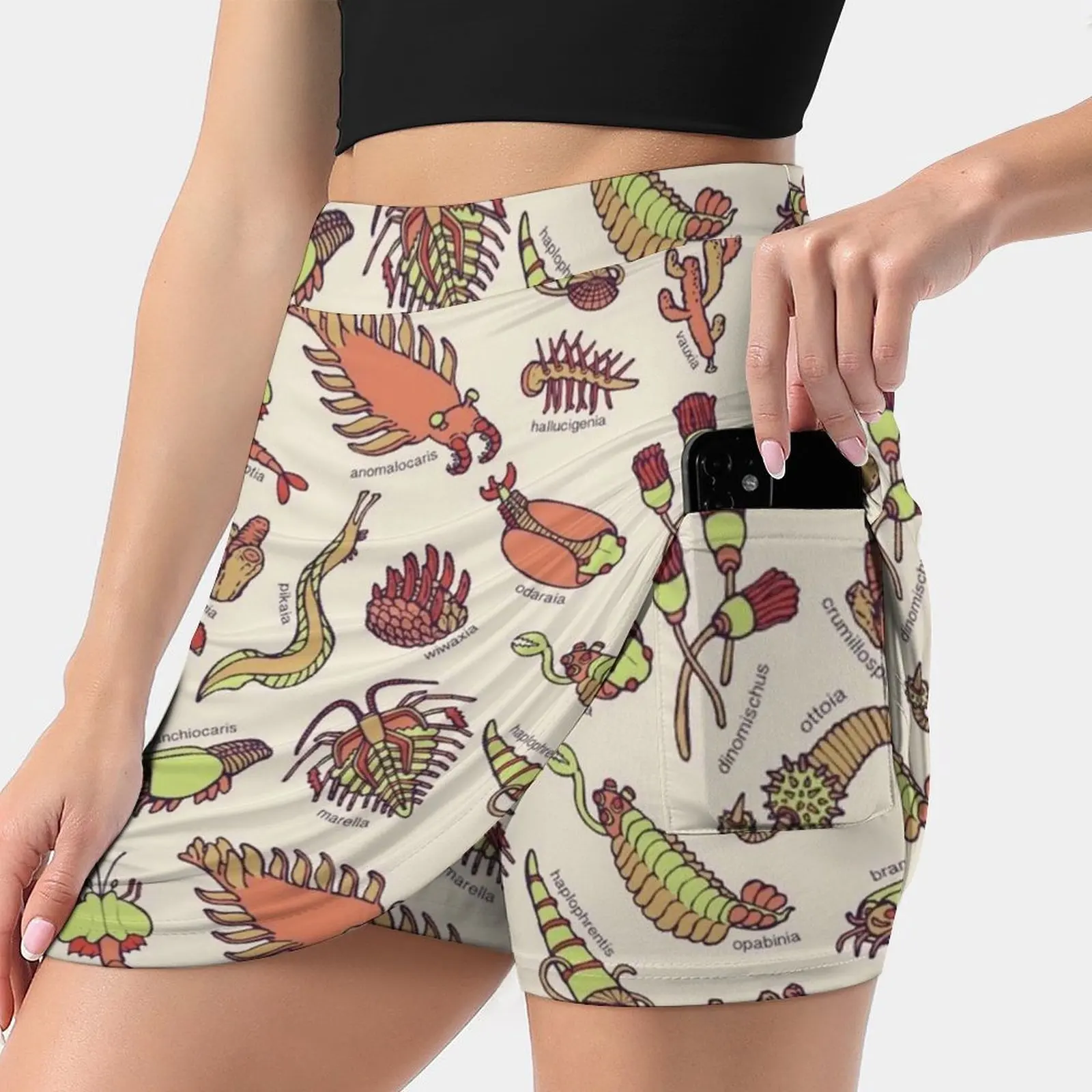 

Cambrian Critters Women's skirt Y2K Summer Clothes 2022 Kpop Style Trouser Skirt With Pocket Biology Nerdy Nerd Geeky Geek