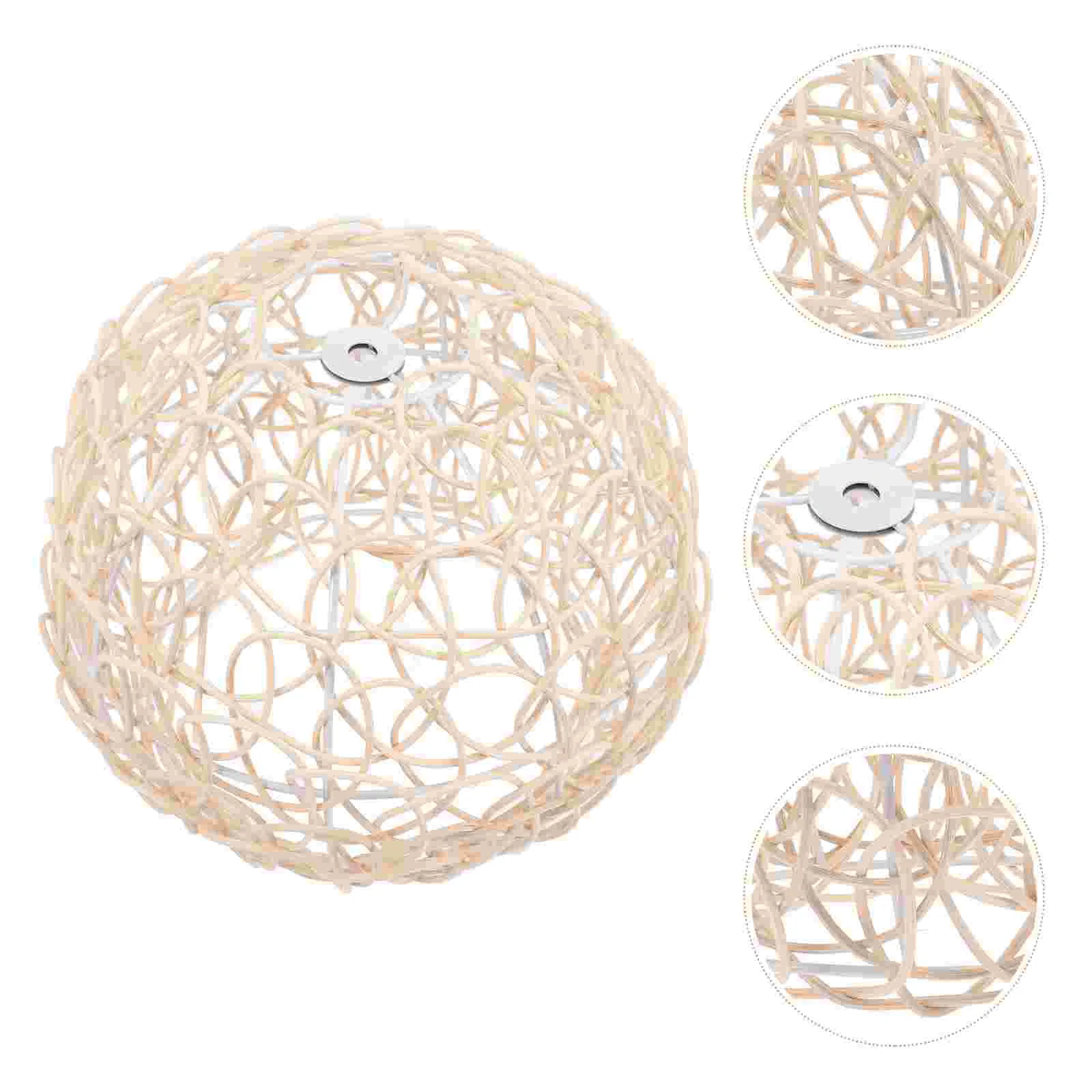 

Shade Lamp Rattan Light Ceiling Lampshade Woven Cover Pendant Shades Table Vintage Hanging Weaved Lantern E27 Pendent Beach