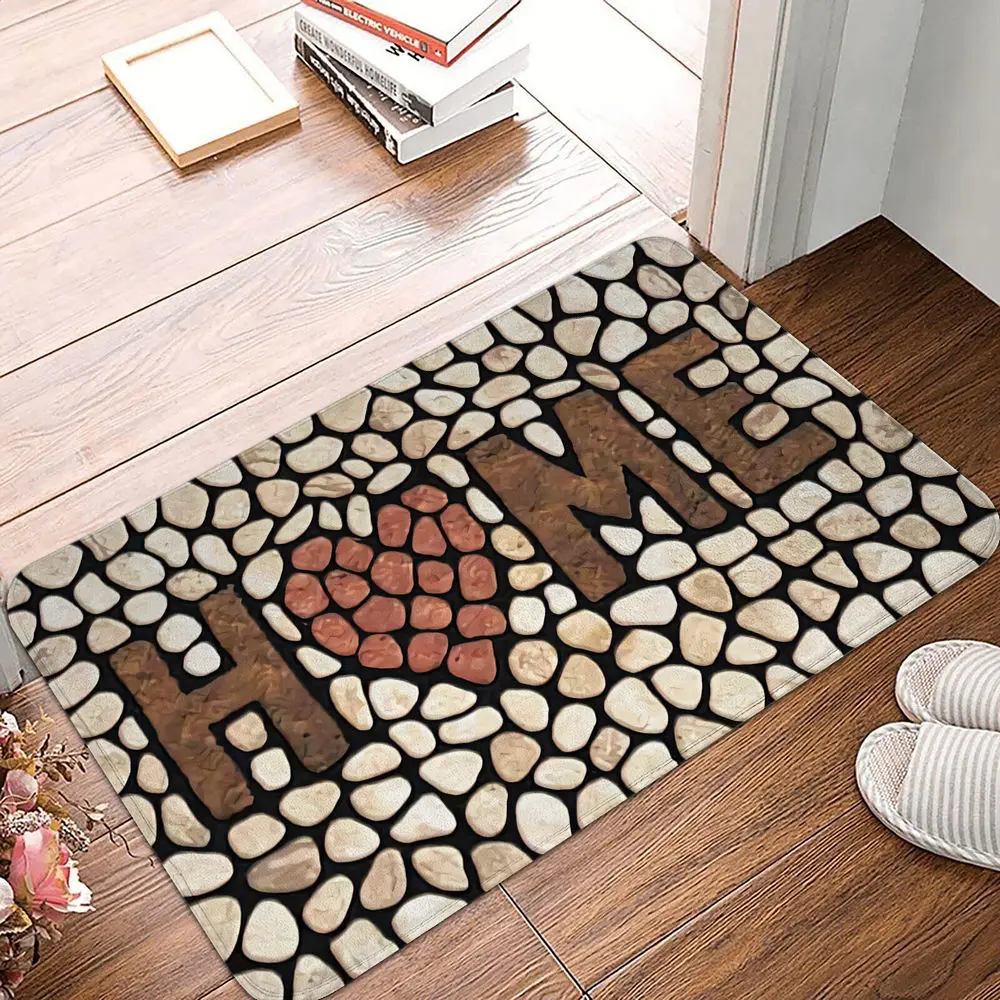 

3D Cobblestone Welcome Home Entrance Door Mat Bathroom Living Room Balcony Carpet Non-Slip Kitchen Hallway Area Rug Alfombra