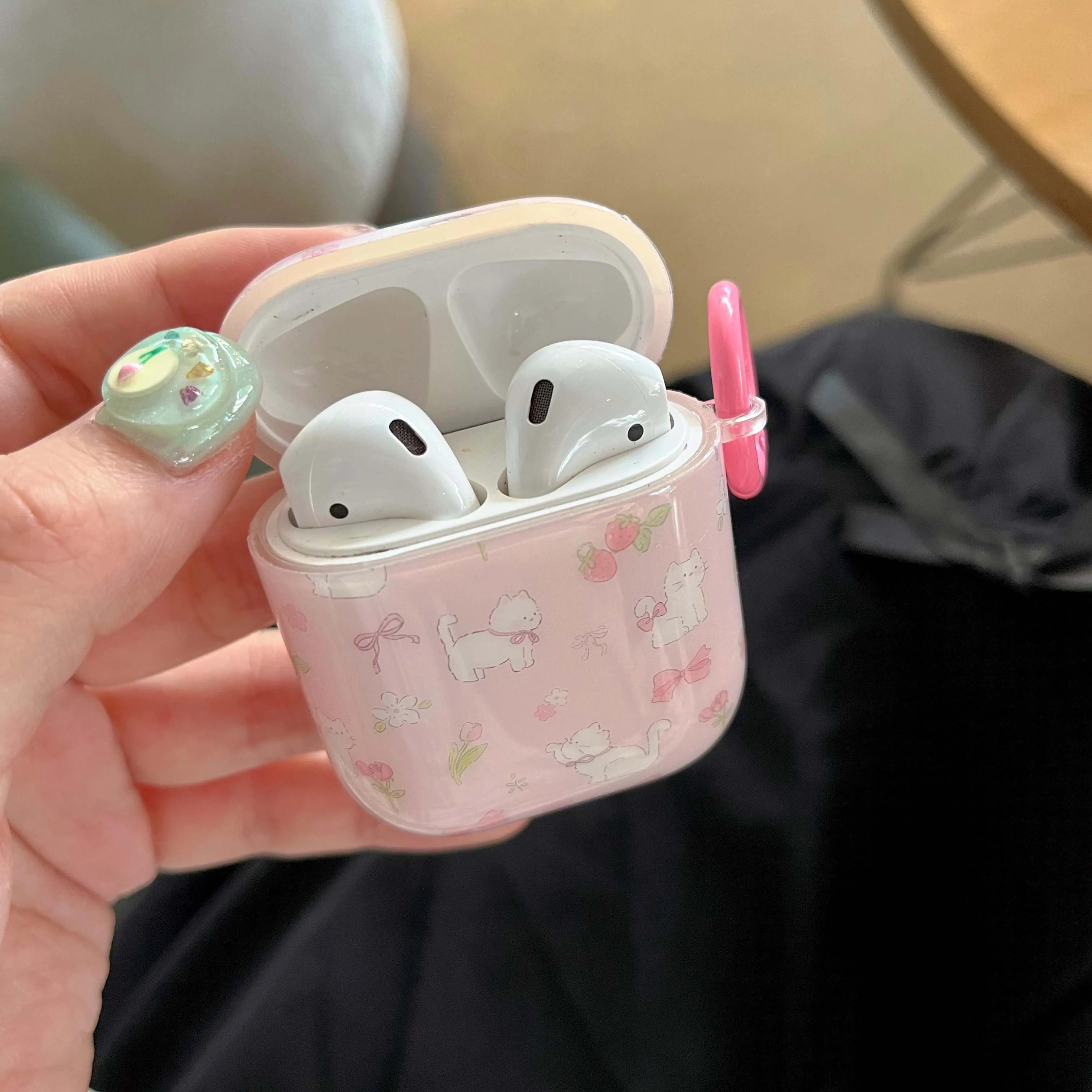 Мультяшные розовые Клубничные коты ins милые imd наушники для apple airpods 1 3 2 pro 2-я