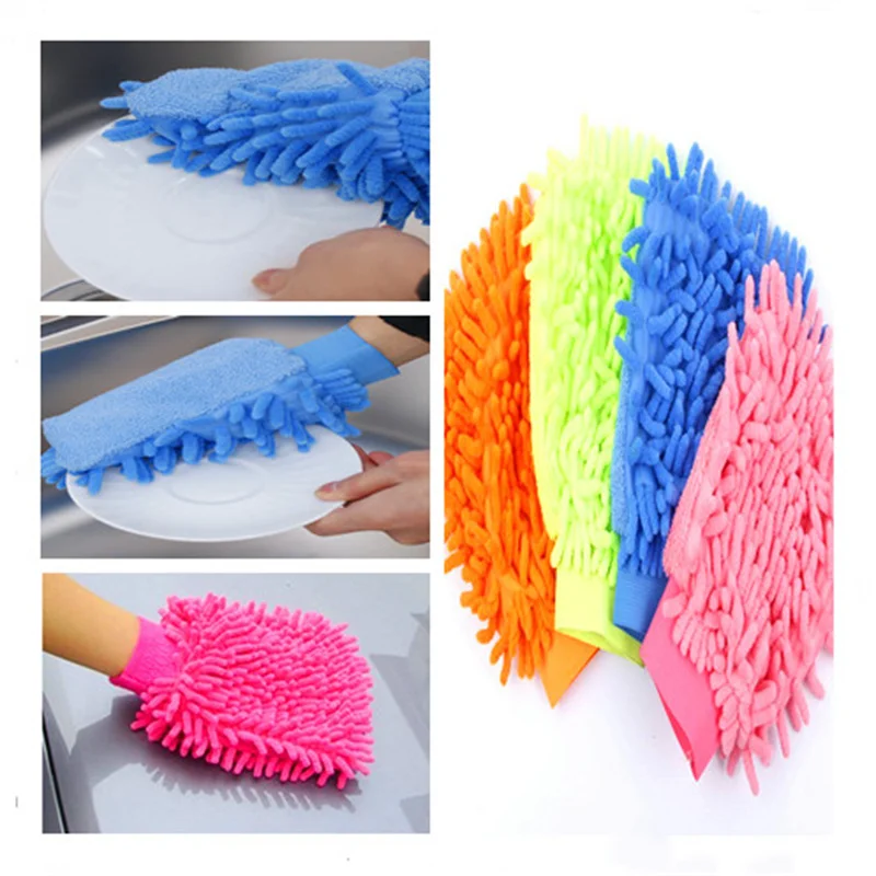 

Waterproof Car Wash Microfiber Chenille Gloves Thick Car Cleaning Mitt Wax Detailing Brush Auto Care Double-faced Glove