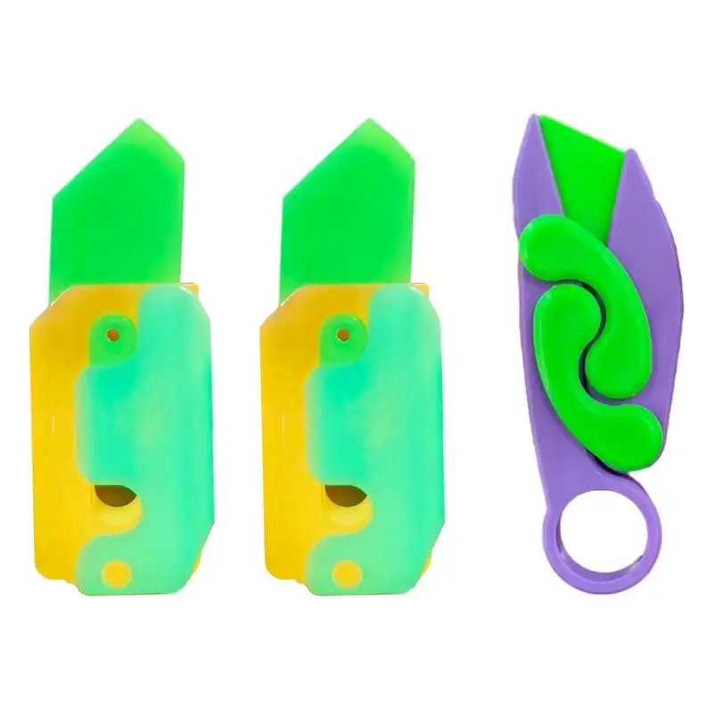 

Fidget Knives 3D Carrot Gravityy Knife Fidget Toys Children Decompressionn Push Card Toy Luminous Carrot Gravitys Knifes Toys