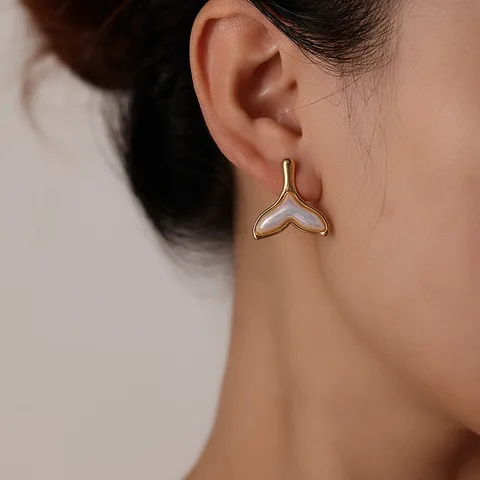 DIEYURO серьги из нержавеющей стали с золотой инкрустацией