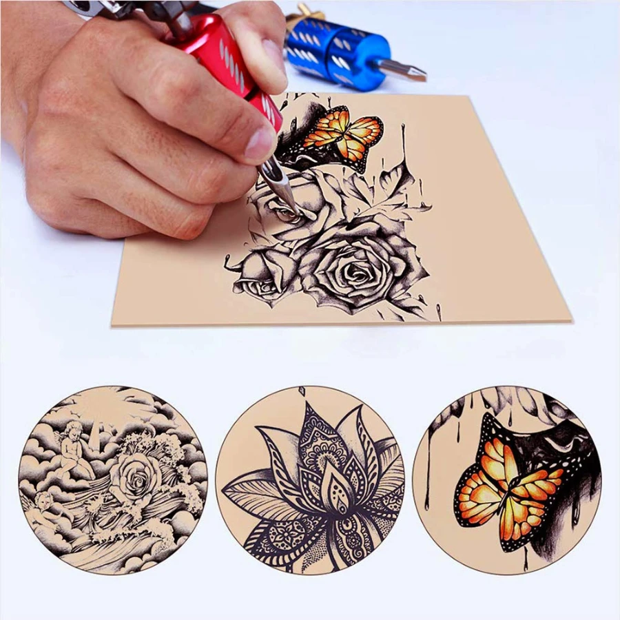 

3/5/10pcs Double Sided Blank Tattoo Beginners Practice Skin Permanent Eyebrows Skin Practice Rubber Tattoo Display Supplies Tool