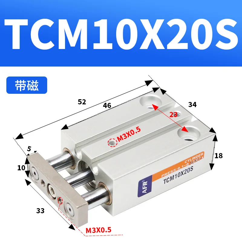 

Мини направляющий пневматический цилиндр TCM6X5S TCM6X10S TCM6X15S TCM10X5S TCM10X10S 15S TCM10X20S TCM10X25S TCM10X30S-DMSG
