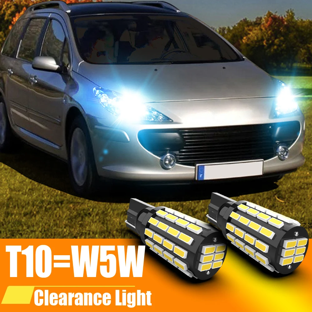 

2pcs T10 LED Car Canbus W5W 12V 194 168 Auto LED Car Interior Light Plate Dome Reading Lamp Clearance Light 3014 54SMD White 5W5