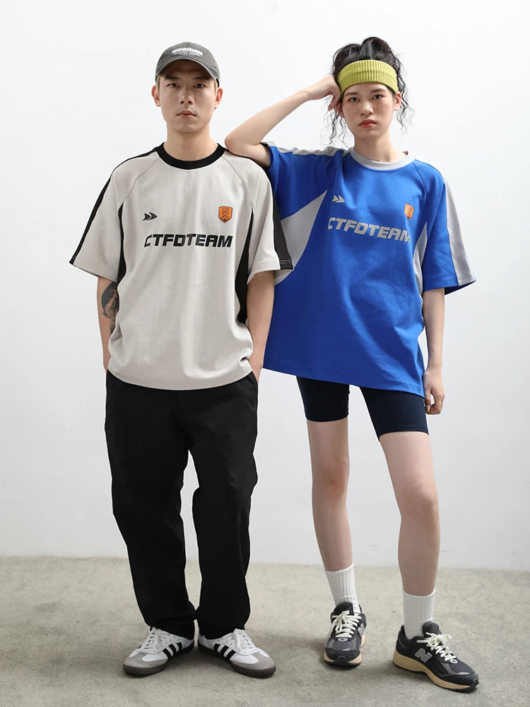 Contrafiend летняя свободная хлопковая футболка контрастного цвета в стиле ретро с