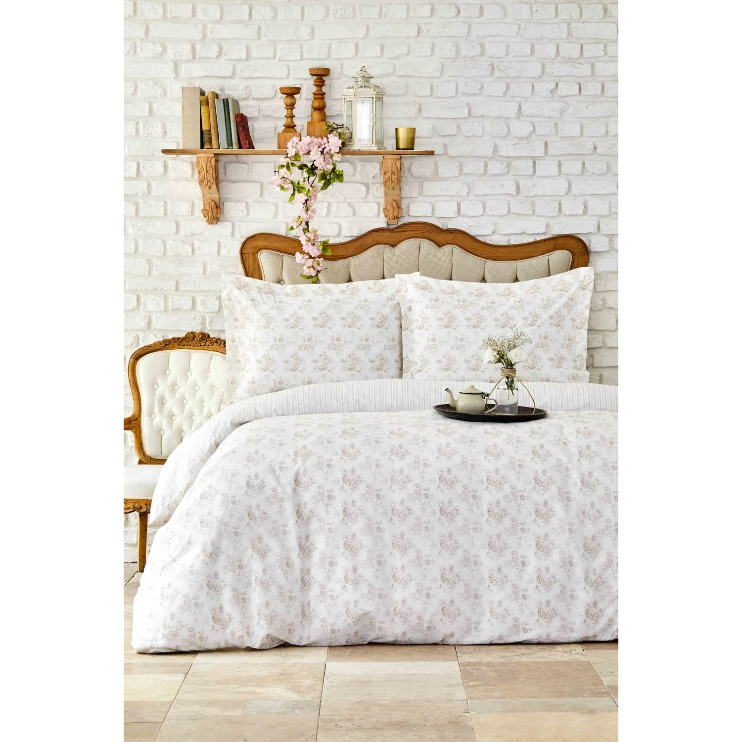 

Karaca Home Brave Gold Double Personality Cotton Pique Pillow Set Pattern Stylish Design Home Textile Durable Fabric Bed Cover Set
