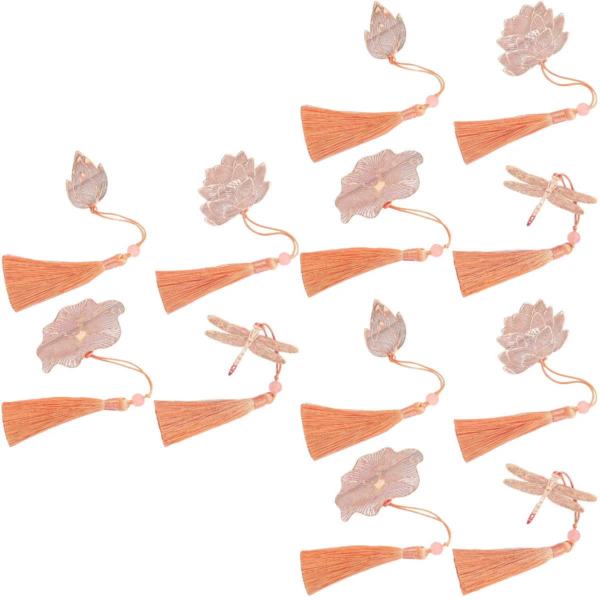 

12 pcs Lotus Dragonfly Bookmarks Decorative Gift Bookmarks Reading Book Ornaments