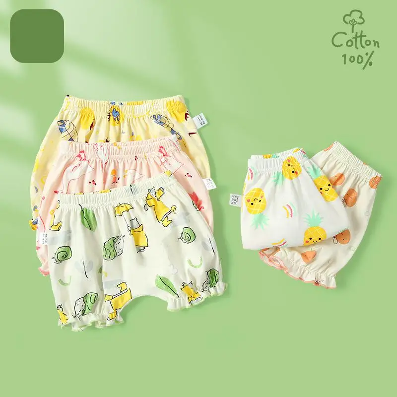 

Baby Pants Cute Cartoon Baby Ruffle Bloomers Summer Thin Little Girl Harlan Pants Toddlers Girls Shorts Diaper Cover Newborn