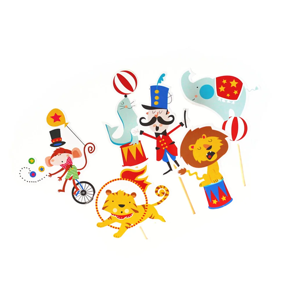 

Cake Circus Topper Decorations Carnival Party Birthday Theme Picks Cupcake Themed Supplies Dessert Stick Insert
