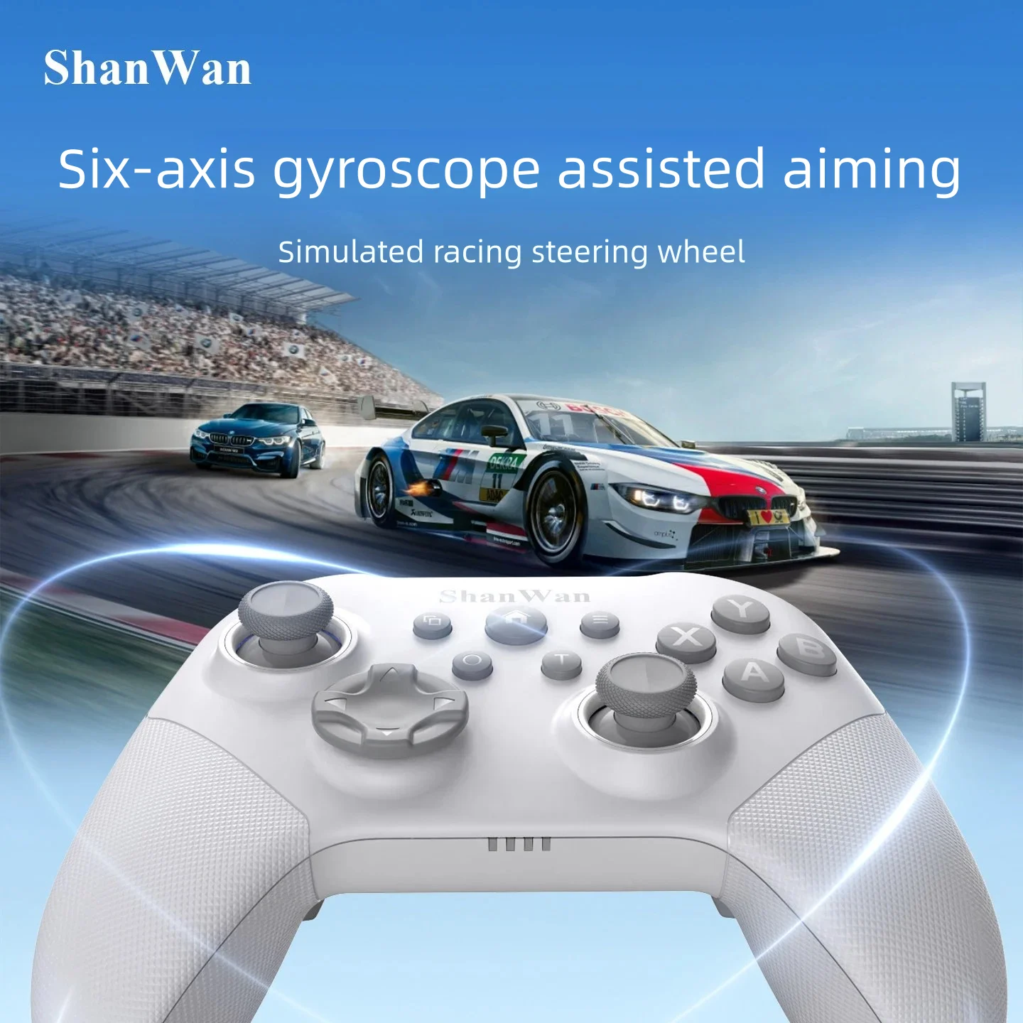 Беспроводной игровой контроллер ShanWan Q34U для SwitchPCPS4iOSAndroid с двойными джойстиками Hall, низкой задержкой и универсальным управлением (art.: 3920da891b3a2) - 3920da891b3a2