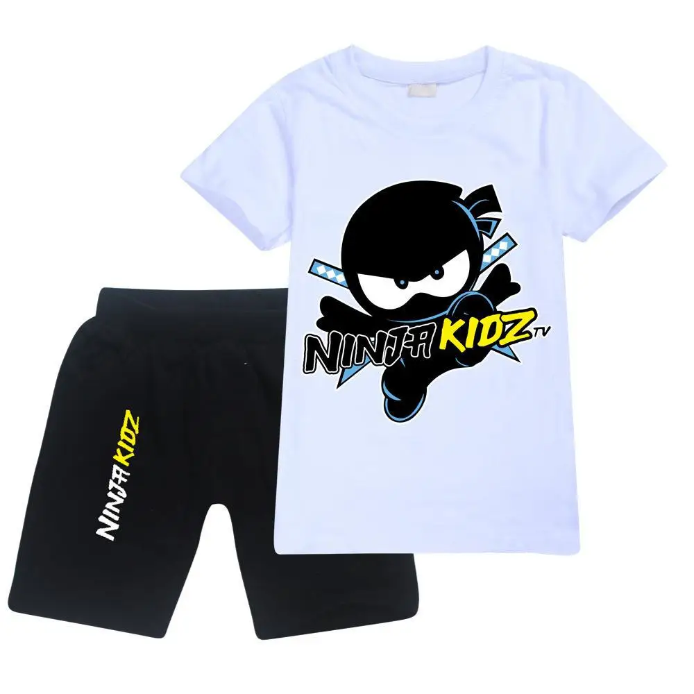 Фото Детский костюм NINJA KIDZ, футболка с короткими рукавами для мальчиков и девочек + шорты, комплект из 2 предметов №4
