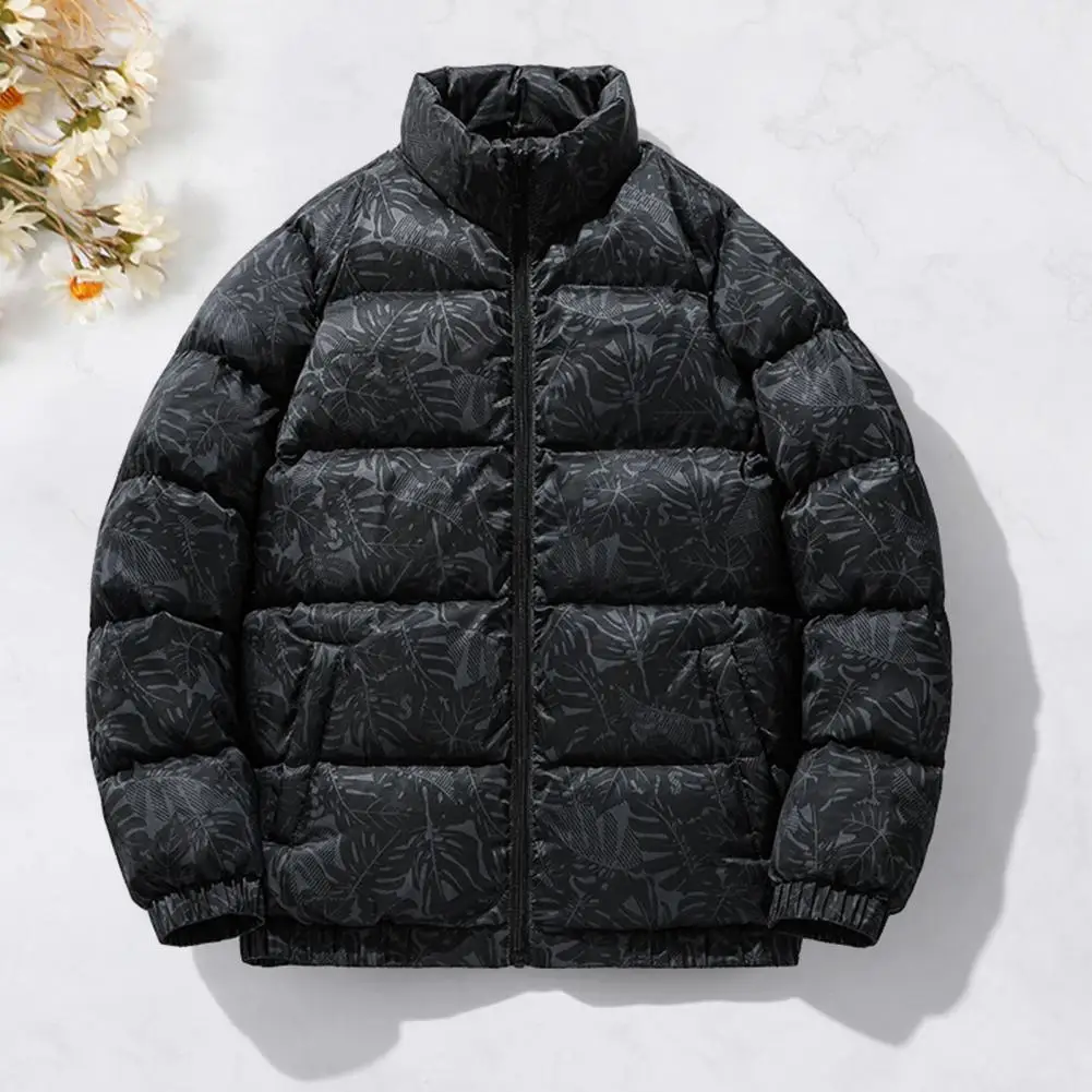Мужское осенне-зимнее хлопковое стеганое пальто на молнии с воротником-стойкой