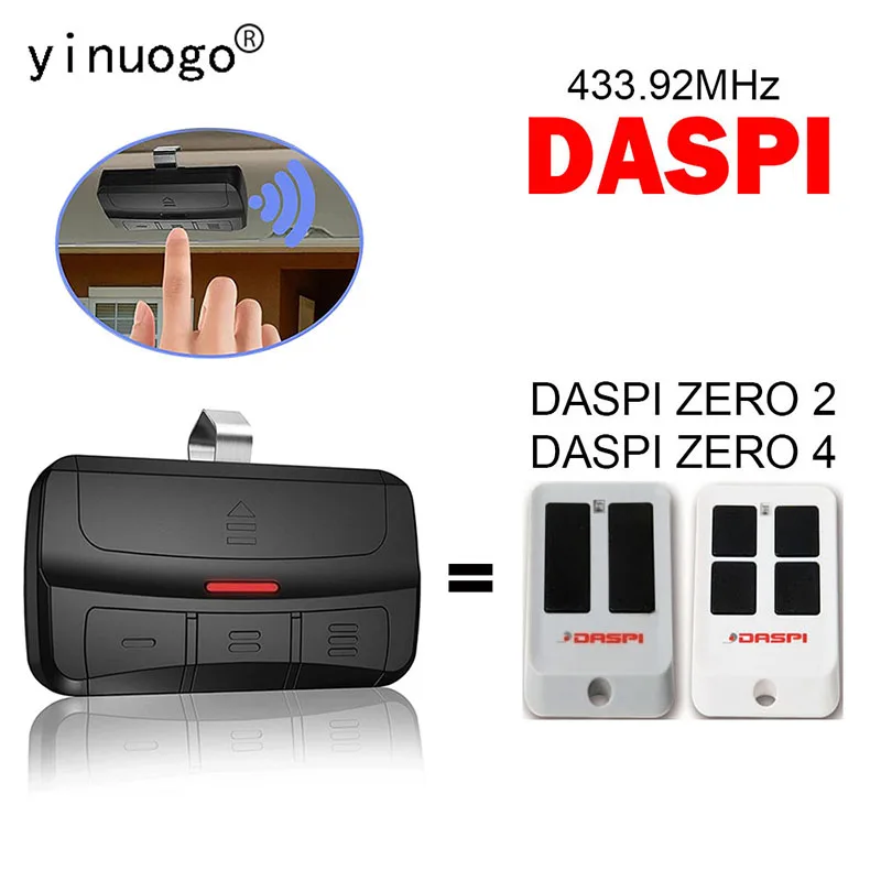 

For DASPI ZERO 2 4 Garage Door Remote Control Duplicator 433.92MHz DASPI Remote Control Garage Door Opener Handheld Transmitter