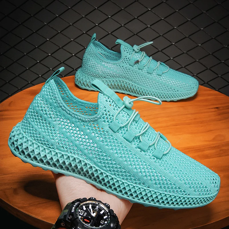 

Men's Shoes 2022 Summer New Flying Woven Casual Men's Sports Shoes Trendy Simple Mesh Shoes Outdoor Running Shoes Men's
