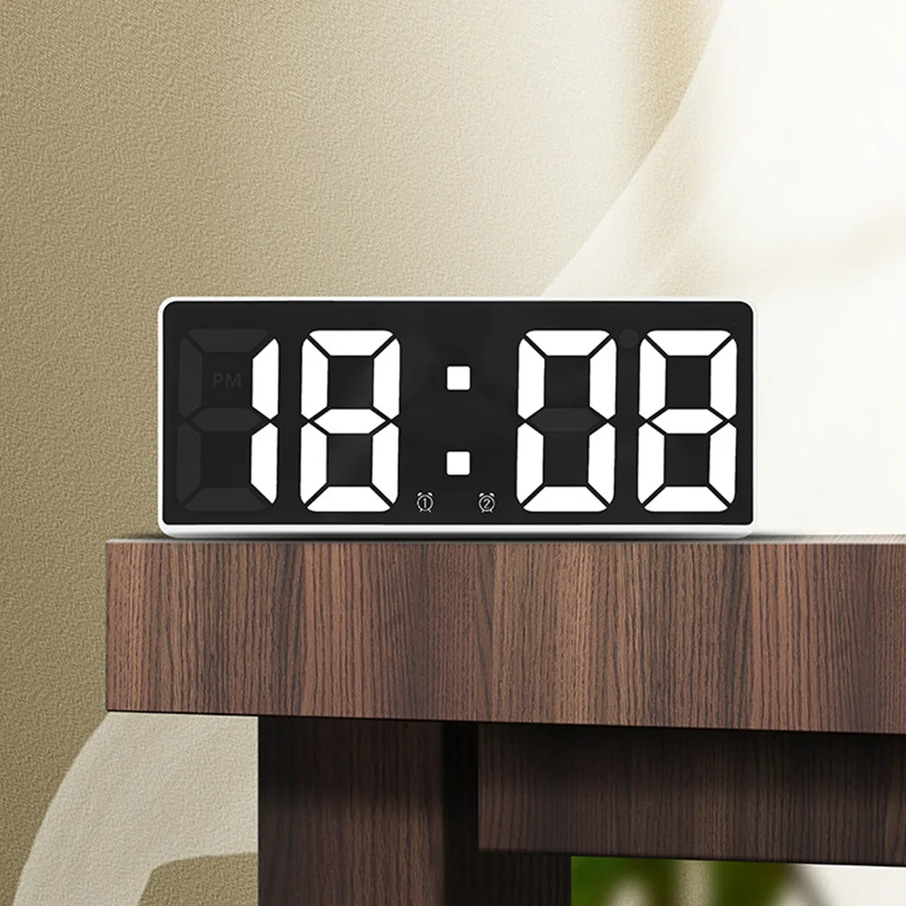 Электронные настольные часы дисплей 12/24 часа цифровой будильник регулируемая