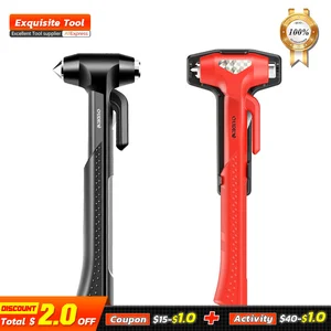 Автомобильный молоток из углеродистой стали, аварийный инструмент для спасение побег, резак для ремня безопасности, перфоратор для стекла, длинная ручка
