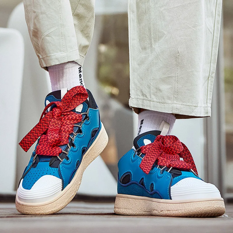 Luxury Men Designer Shoes Hot Sale Fashion Leopard Print Skateboard Shoes Platform Man Vulcanized Sneakers zapatillas de hombre