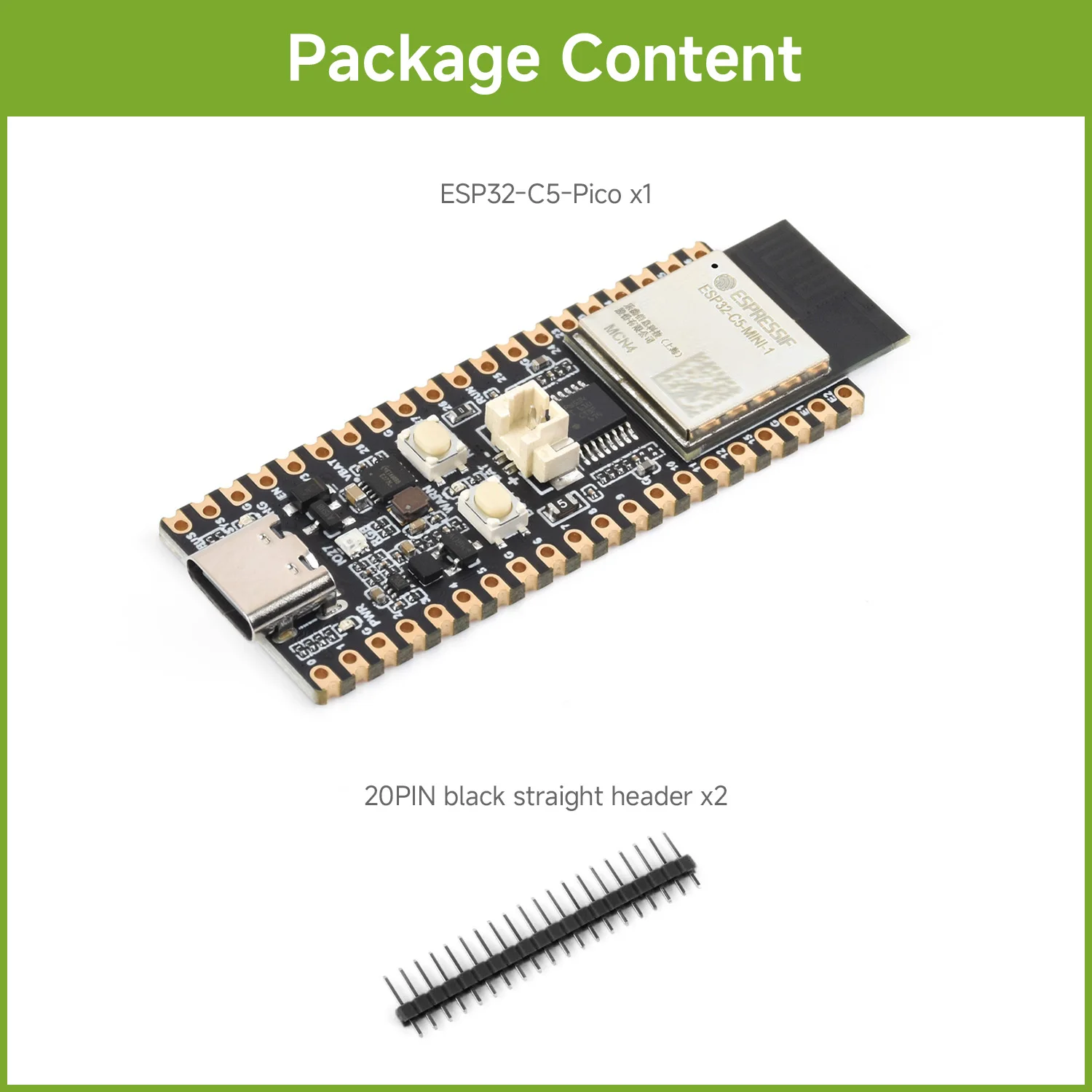 Плата разработки Waveshare ESP32-C5 с двухдиапазонным Wi-Fi 6, одноядерный процессор 240 МГц, встроенный модуль серии ESP32-C5-MINI-1. (art.: 3920dd3381eb4) - 3920dd3381eb4
