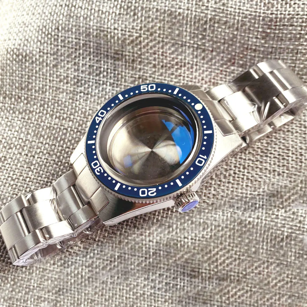 AR Domed Sapphire 62MAS Watch Case for NH34A NH36A NH38A PT5000 ETA2824 ST2130 Brush Steel Band for Watch Mod Watch Accessories