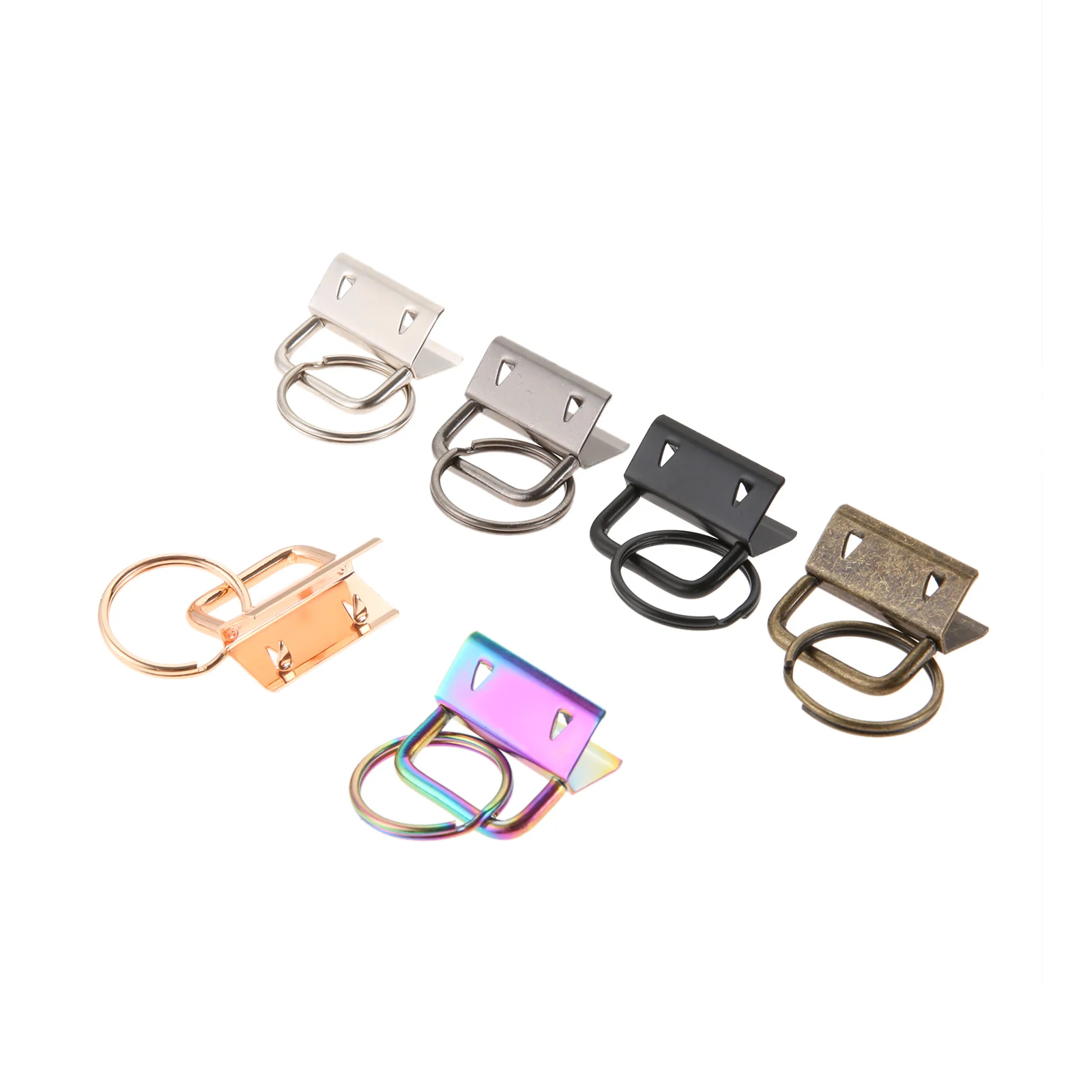 

10pcs Iron Key Fob Hardware Wristlet for Key Fobs Key Chains Webbing Ribbon Cotton Belts Suitcases Bags Accessories