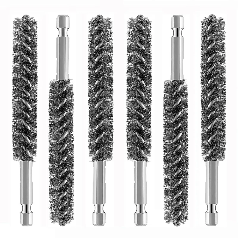 

6 Pieces Stainless Steel Cleaning Brush For Powerdrill Cleaning With Hex Handle, 4 Inch In Length