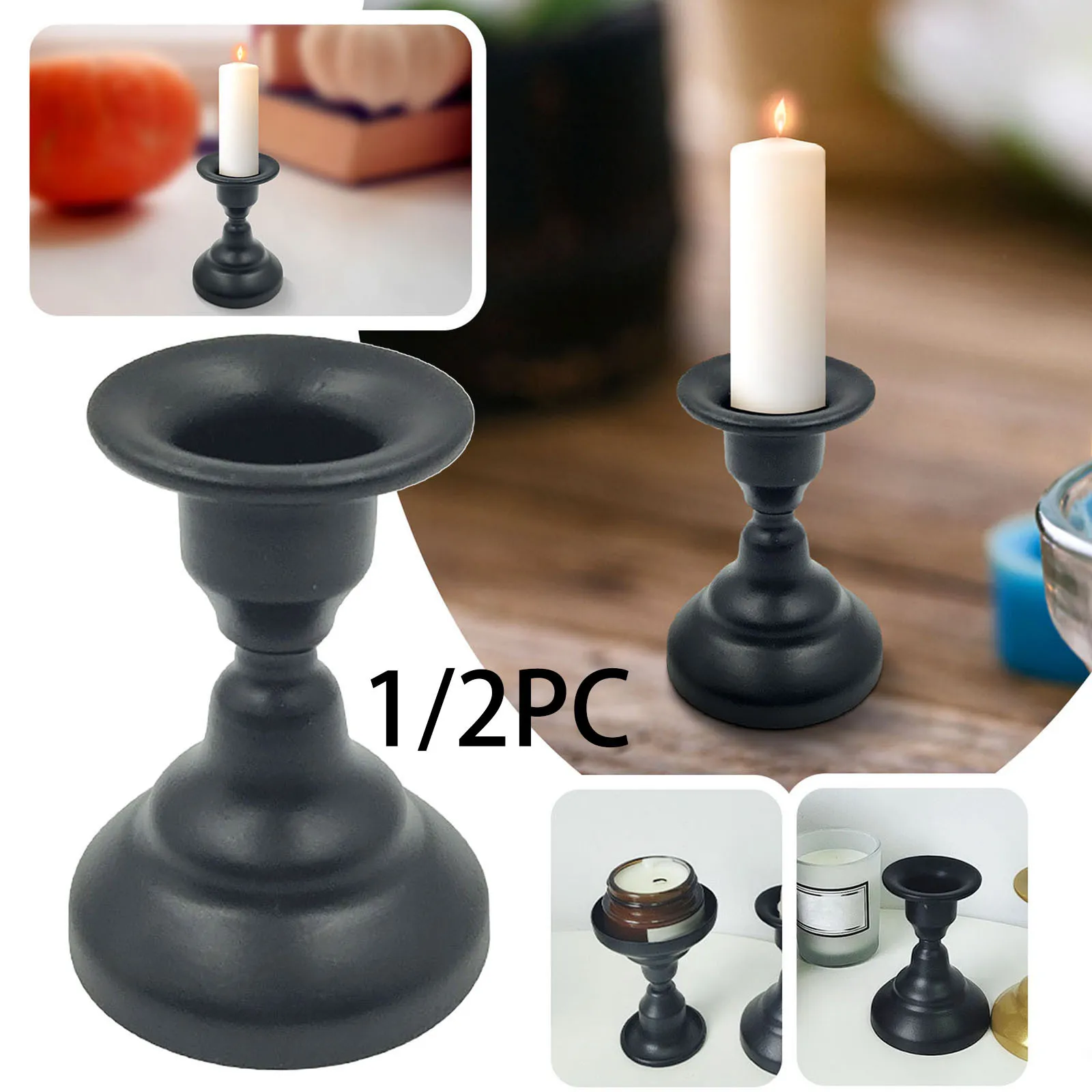 Bubble Glass Candle Holder Geometric Round Wrought Iron Candlestick Desktop Decorative Midnight Jasmine Candle Long Candle