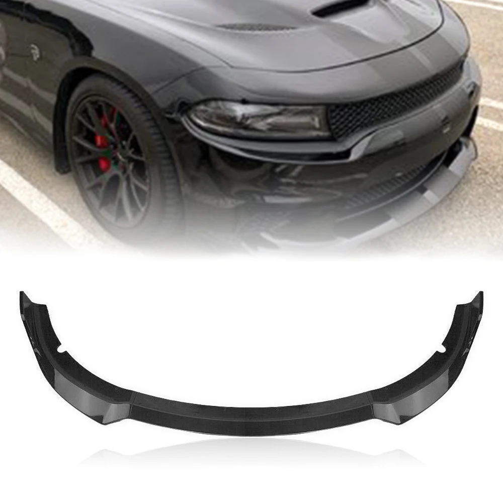 

For Dodge Charger SRT 2015-2019 Front Bumper Spoiler Lip Glossy Black Car Lower Body Kit Guard Plate Trim Splitter Board Blade