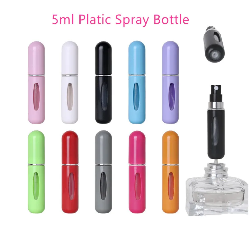 

1pc 5ml Mini Perfume Spray Bottle Portable Travel Rotate Bottom Direct Charge Bottles Refillable Atomizer Liquid Empty Container